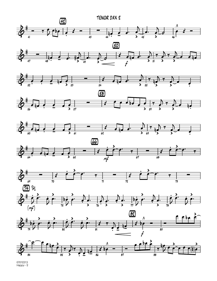Happy (from Despicable Me 2) - Tenor Sax 2 Jazz Ensemble scores gallery preview page 2