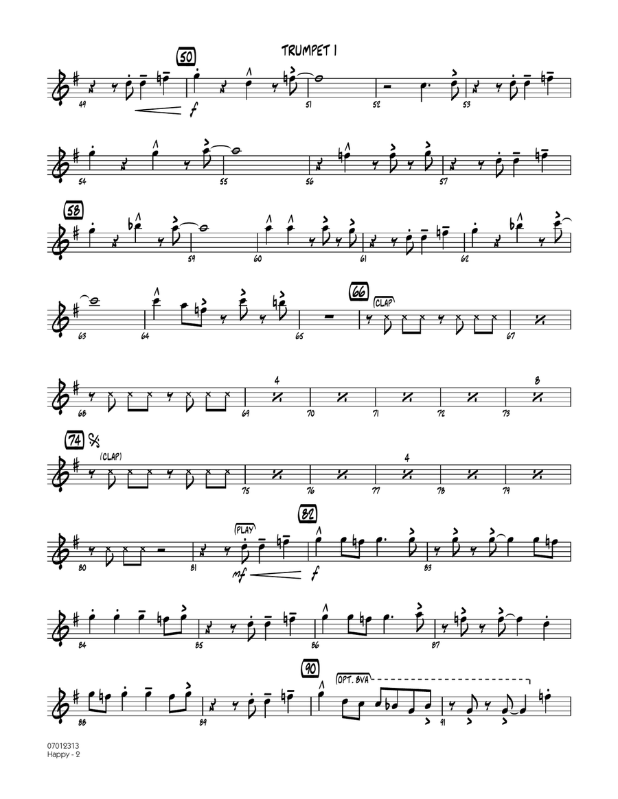 Happy (from Despicable Me 2) - Trumpet 1 Jazz Ensemble scores gallery preview page 2