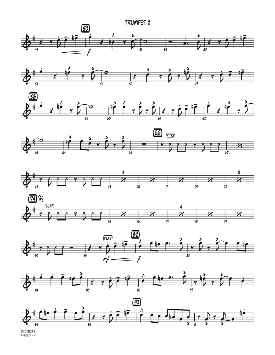 Happy (from Despicable Me 2) - Trumpet 2 Jazz Ensemble scores gallery preview page 2