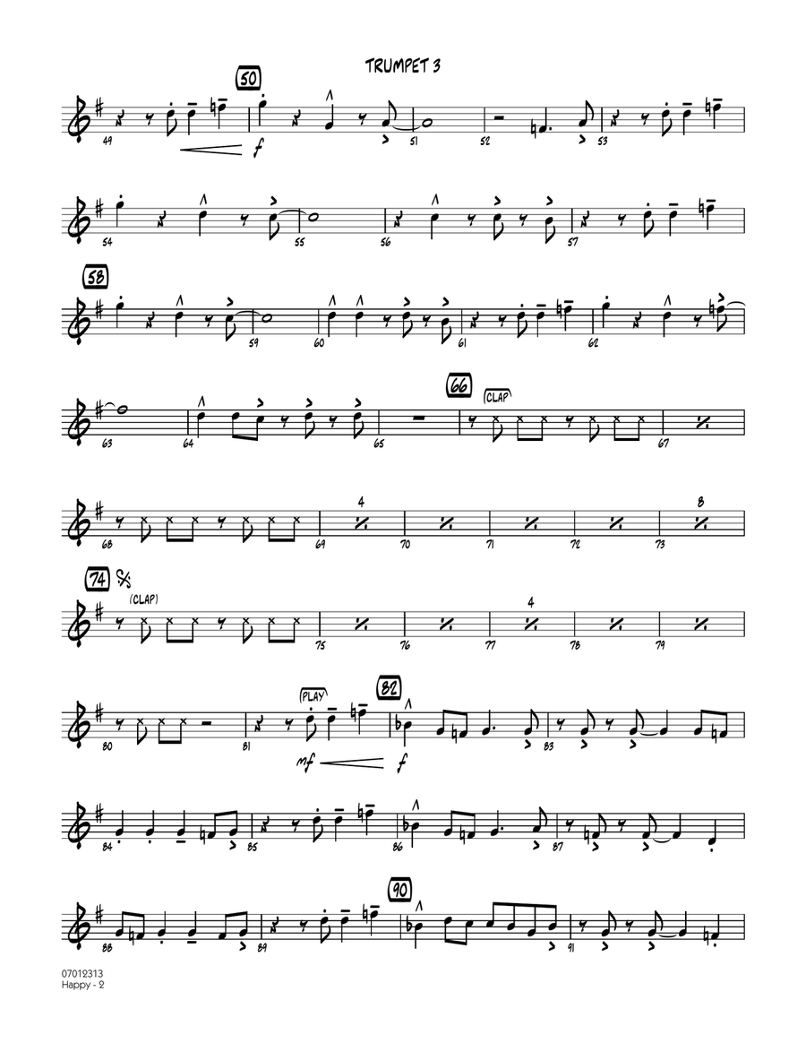 Happy (from Despicable Me 2) - Trumpet 3 Jazz Ensemble scores gallery preview page 2