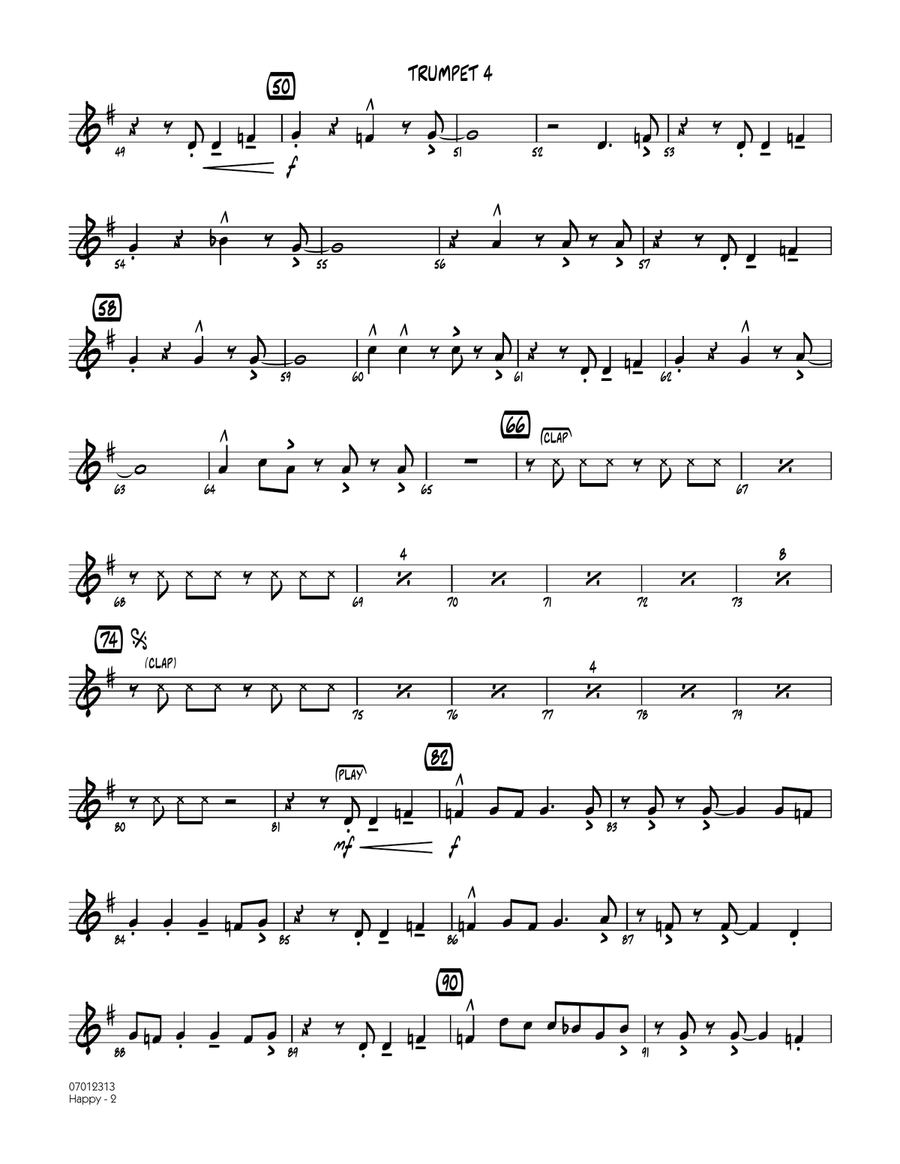 Happy (from Despicable Me 2) - Trumpet 4 Jazz Ensemble scores gallery preview page 2