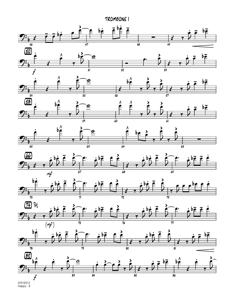 Happy (from Despicable Me 2) - Trombone 1 Jazz Ensemble scores gallery preview page 2