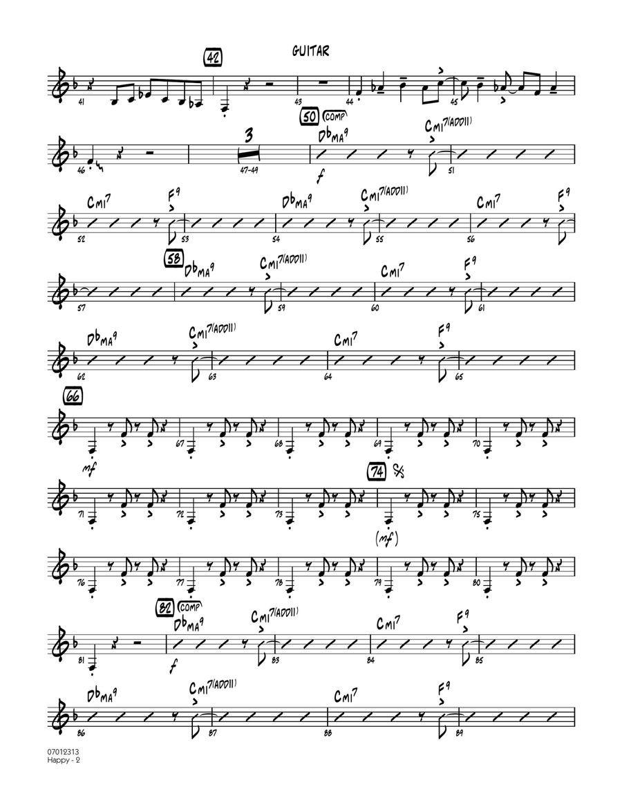 Happy (from Despicable Me 2) - Guitar Jazz Ensemble scores gallery preview page 2