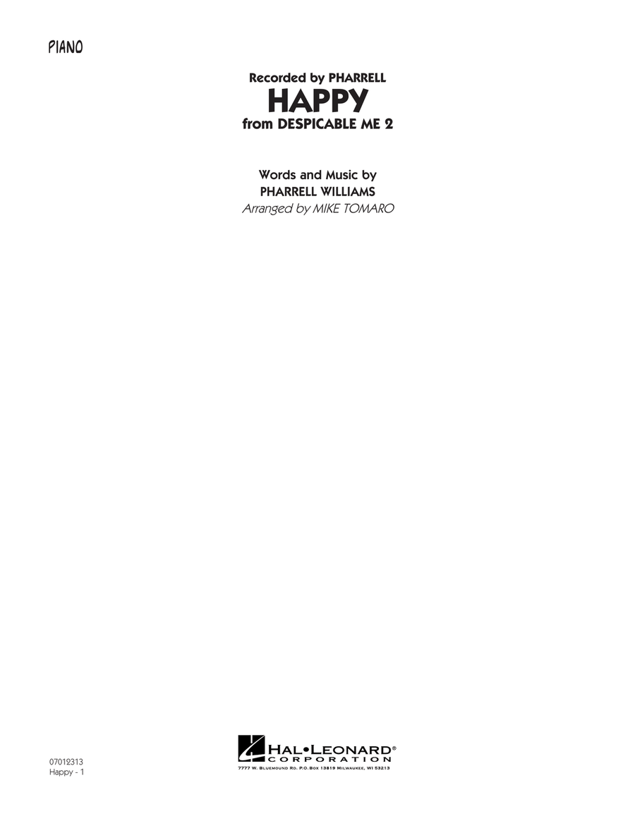 Happy (from Despicable Me 2) - Piano Jazz Ensemble scores gallery preview page 1