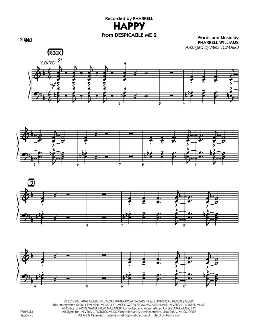 Happy (from Despicable Me 2) - Piano Jazz Ensemble scores gallery preview page 3