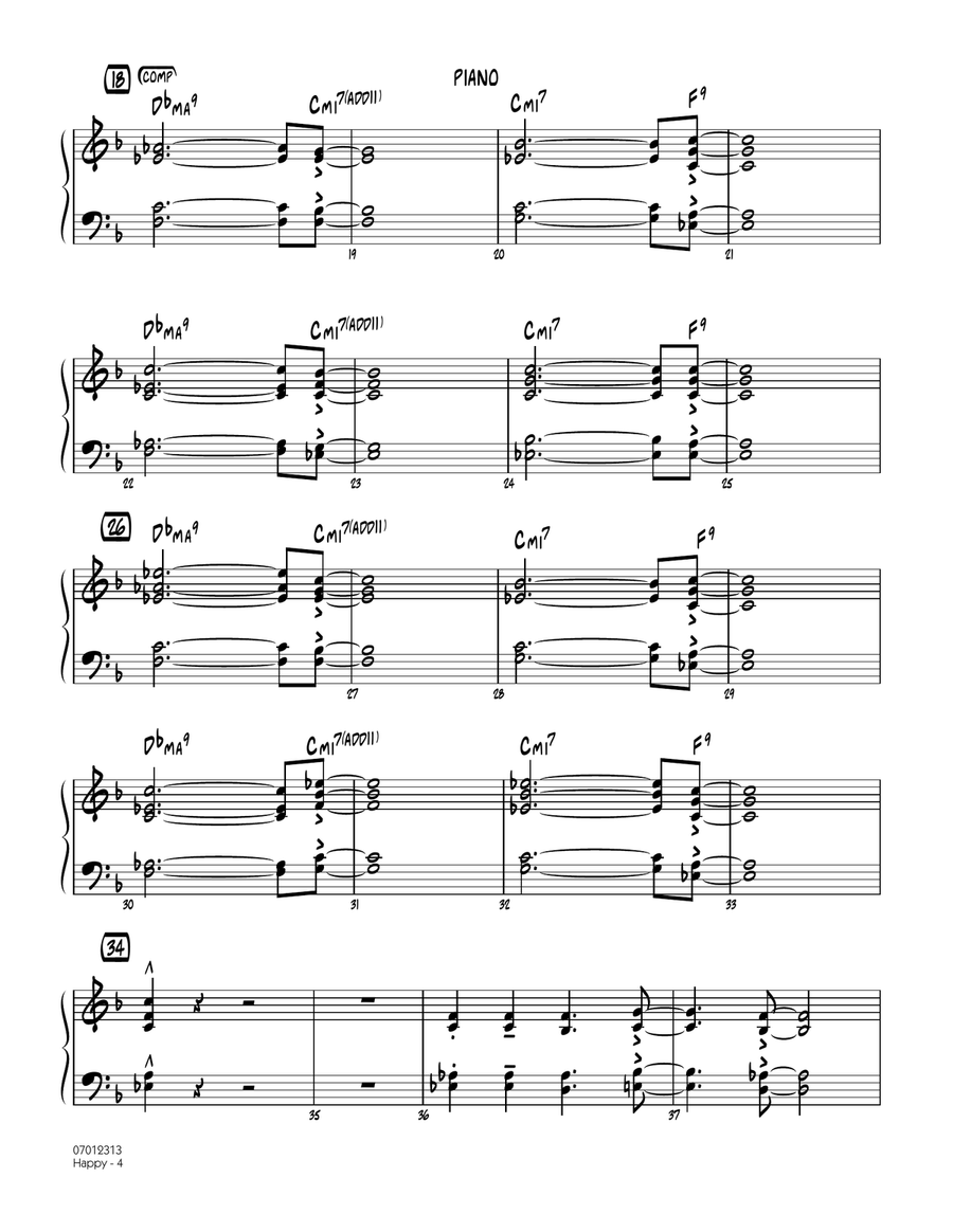 Happy (from Despicable Me 2) - Piano Jazz Ensemble scores gallery preview page 4