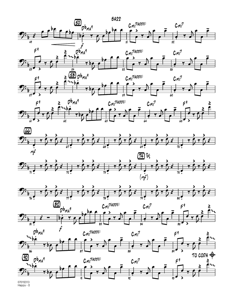 Happy (from Despicable Me 2) - Bass Jazz Ensemble scores gallery preview page 2
