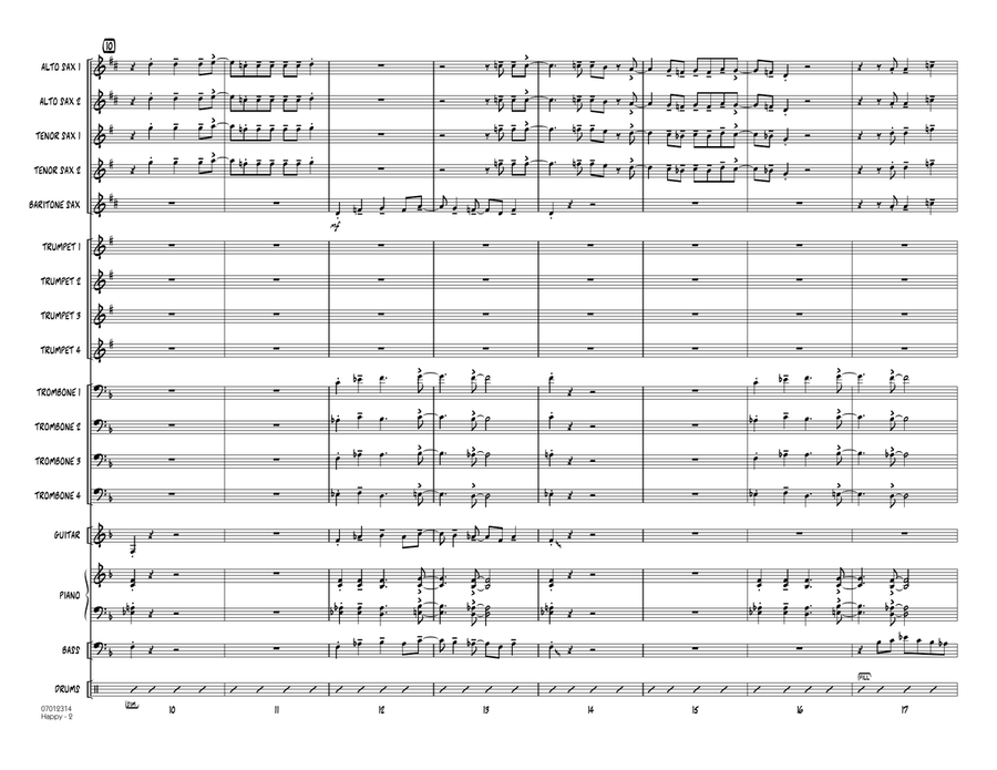 Happy (from Despicable Me 2) - Conductor Score (Full Score) Jazz Ensemble scores gallery preview page 2