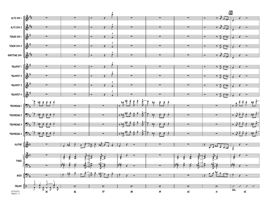 Happy (from Despicable Me 2) - Conductor Score (Full Score) Jazz Ensemble scores gallery preview page 5