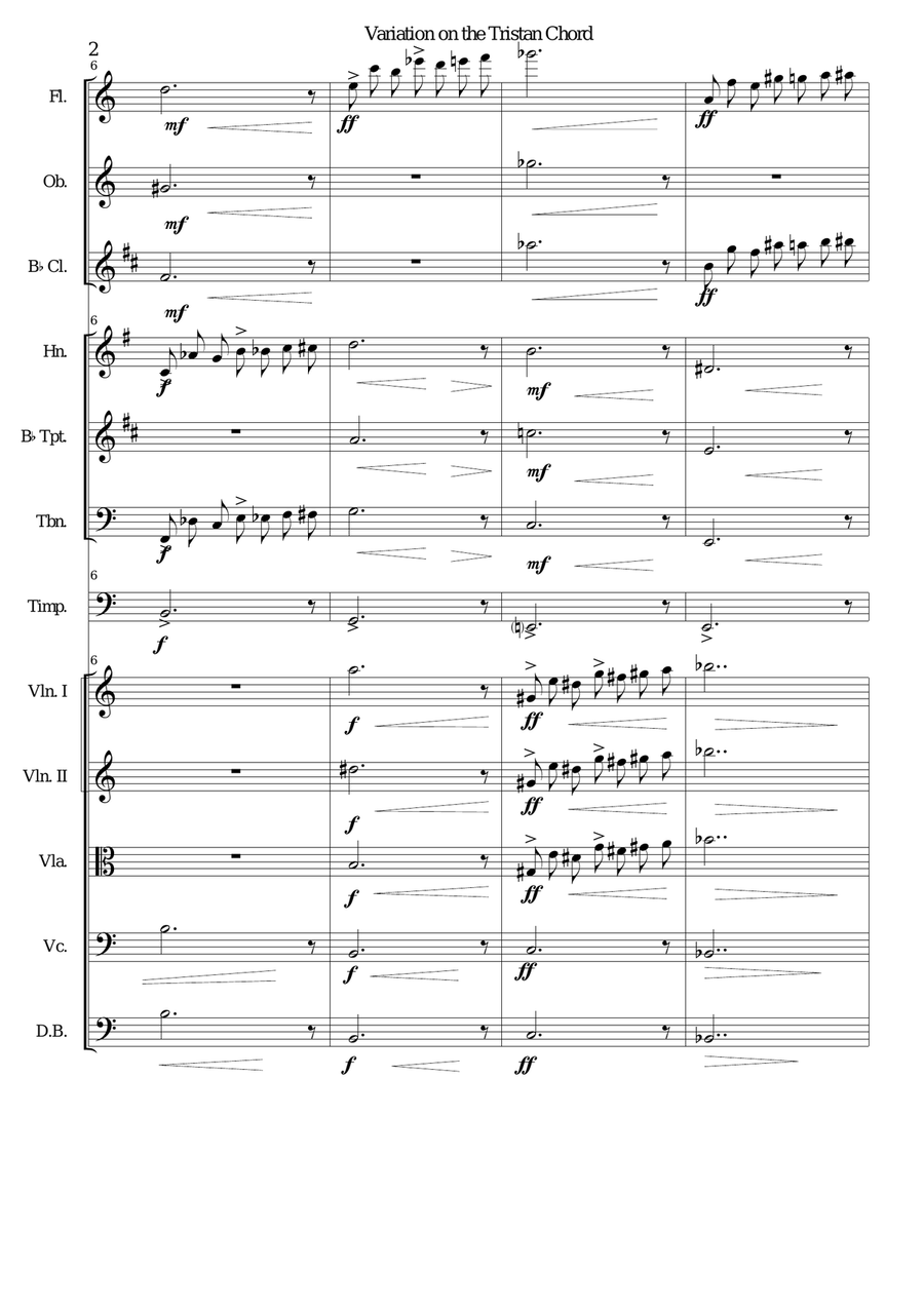 Variation on the Tristan Chord (Love and Death) Large Ensemble scores gallery preview page 2