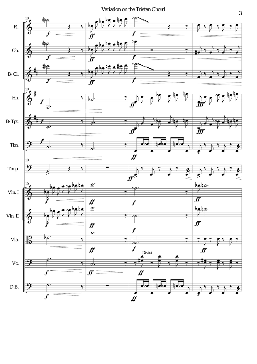 Variation on the Tristan Chord (Love and Death) Large Ensemble scores gallery preview page 3