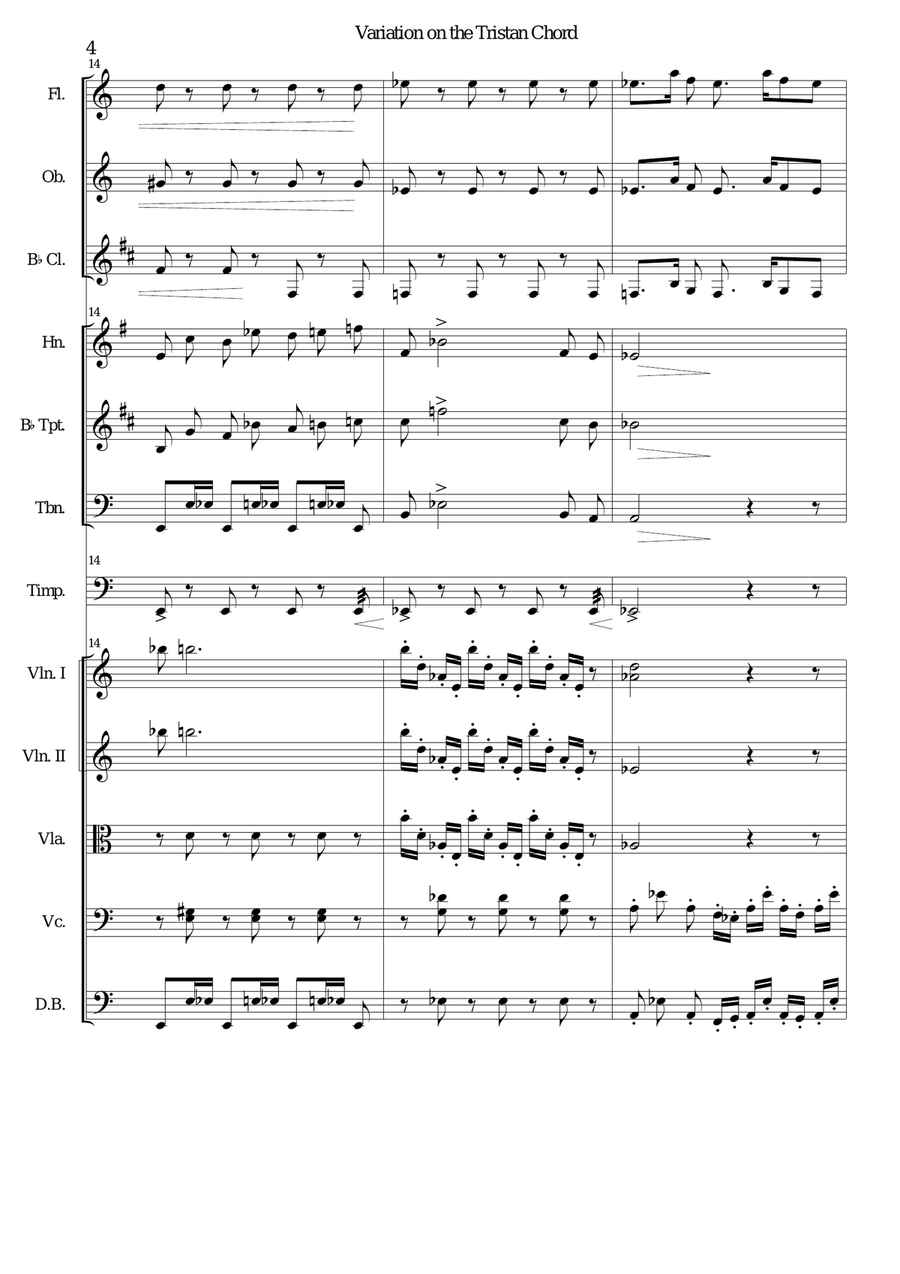 Variation on the Tristan Chord (Love and Death) Large Ensemble scores gallery preview page 4