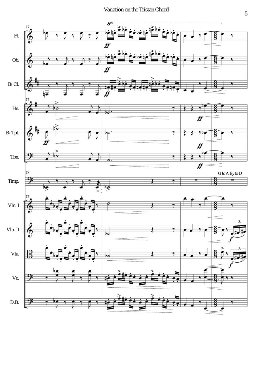 Variation on the Tristan Chord (Love and Death) Large Ensemble scores gallery preview page 5