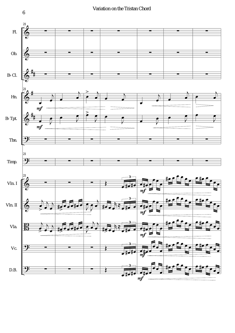 Variation on the Tristan Chord (Love and Death) Large Ensemble scores gallery preview page 6