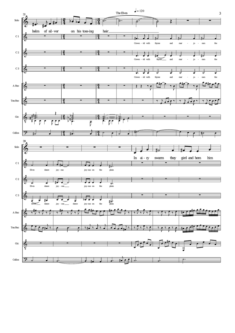 The Elves – a cantata based on the poem by Leconte de Lisle Choir scores gallery preview page 3