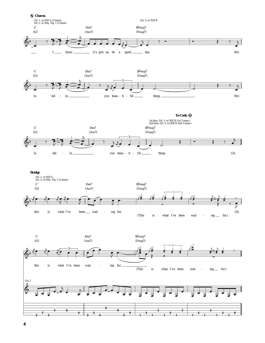 Hello You Beautiful Thing Acoustic Guitar scores gallery preview page 4
