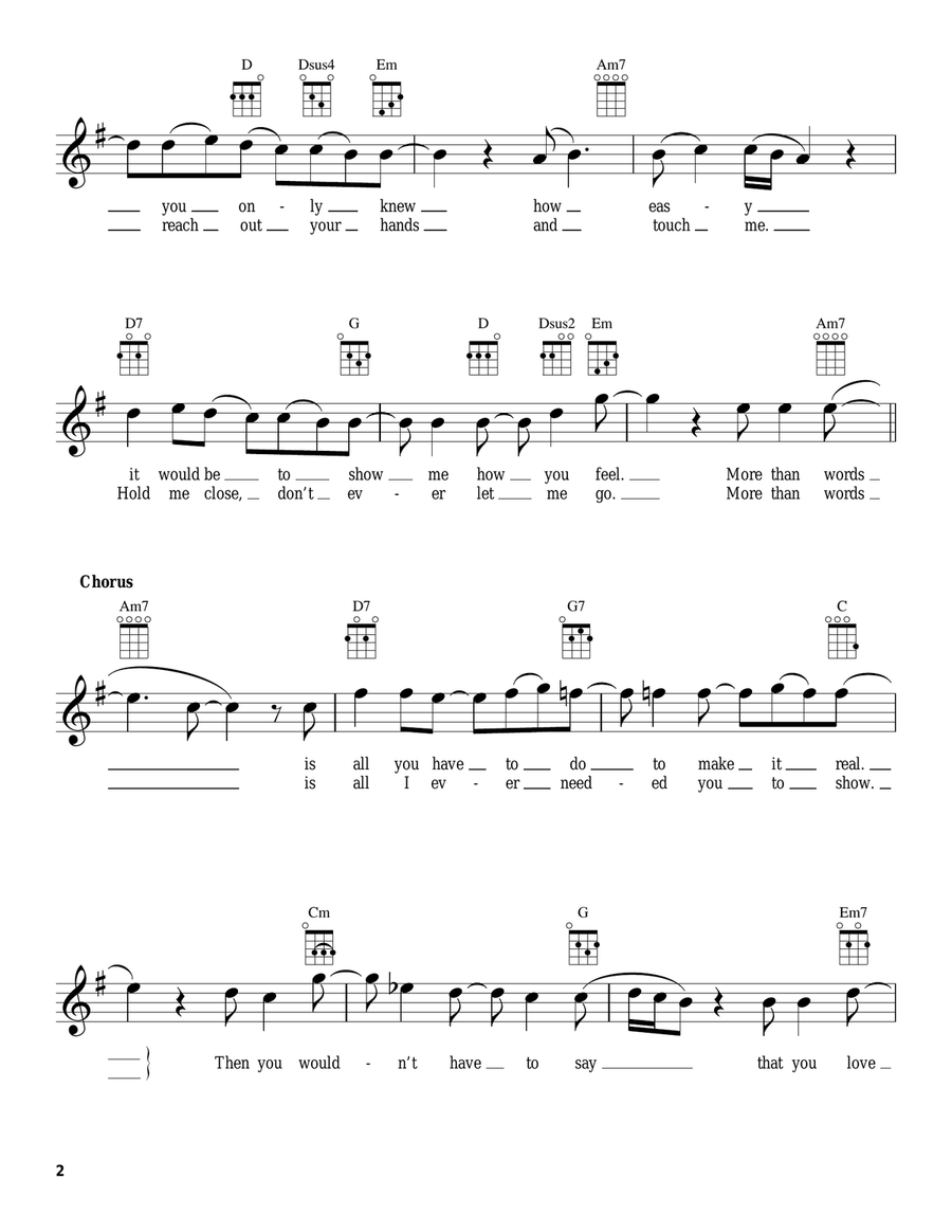 More Than Words More Than Words Ukulele scores gallery preview page 2