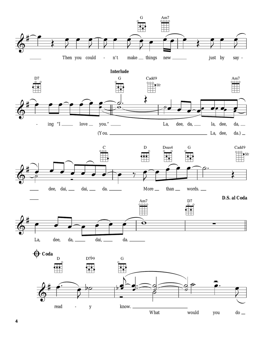 More Than Words More Than Words Ukulele scores gallery preview page 4