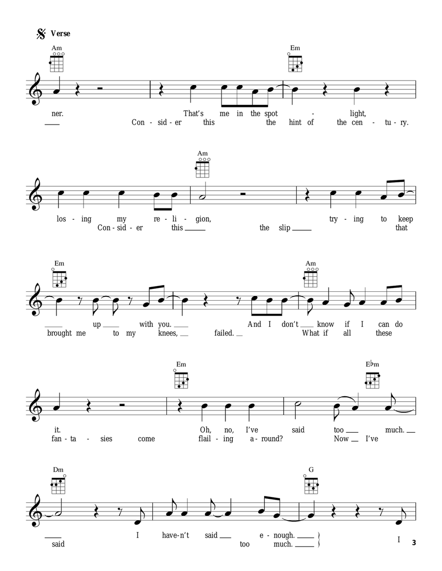 Losing My Religion Losing My Religion Ukulele scores gallery preview page 3