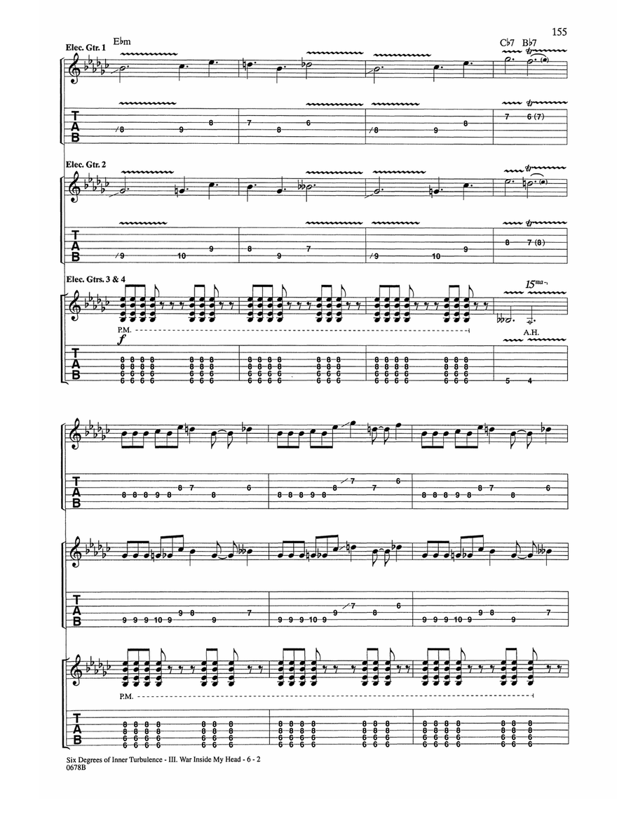 Six Degrees Of Inner Turbulence: III. War Inside My Head Acoustic Guitar scores gallery preview page 2