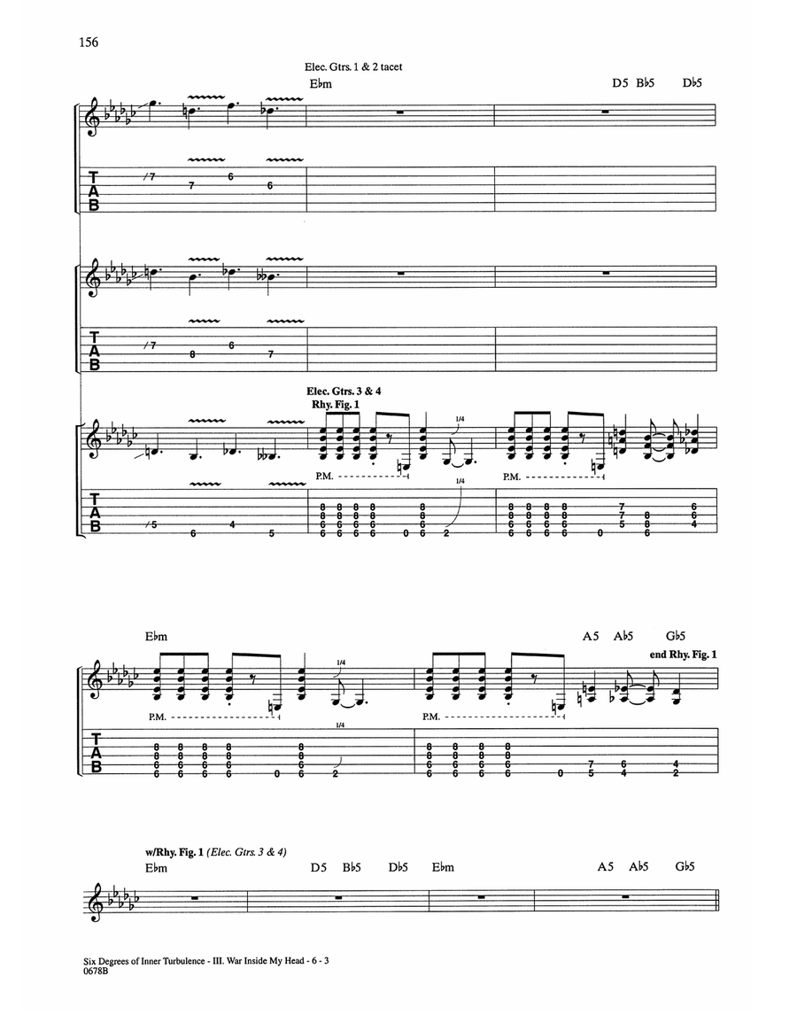 Six Degrees Of Inner Turbulence: III. War Inside My Head Acoustic Guitar scores gallery preview page 3