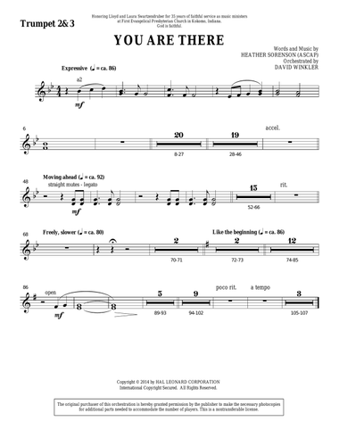 You Are There - Bb Trumpet 2,3