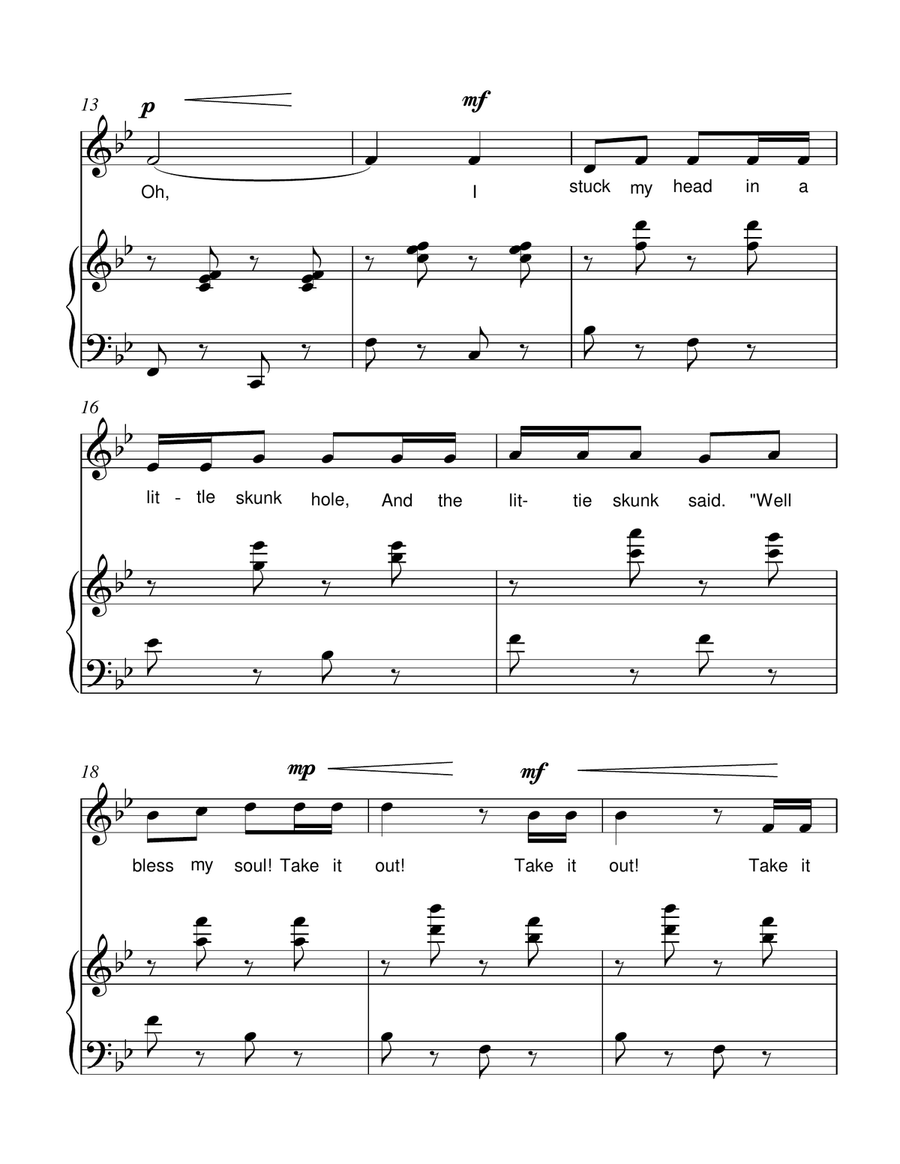 The Little Skunk The Little Skunk Choir scores gallery preview page 2