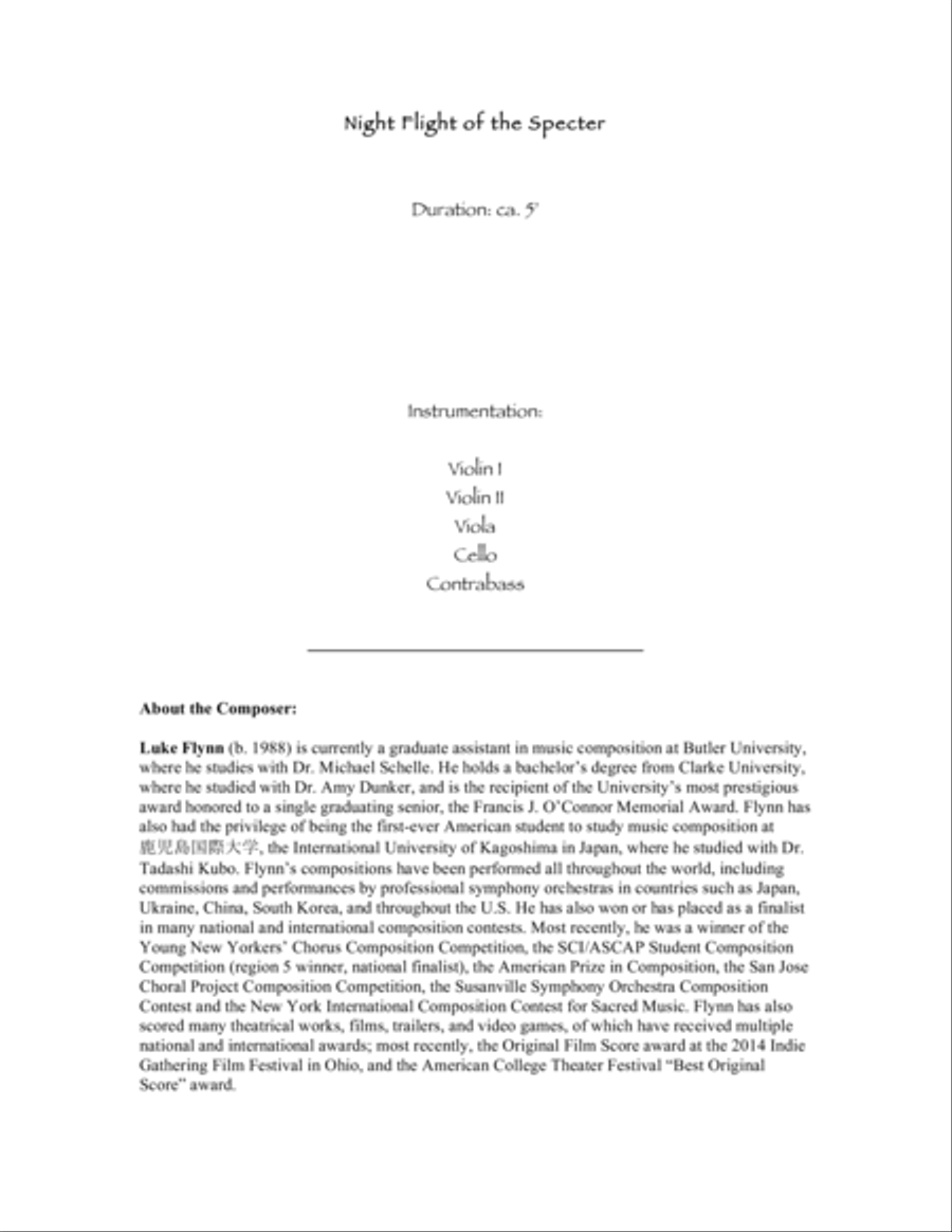 Night Flight of the Specter String Orchestra scores gallery preview page 2