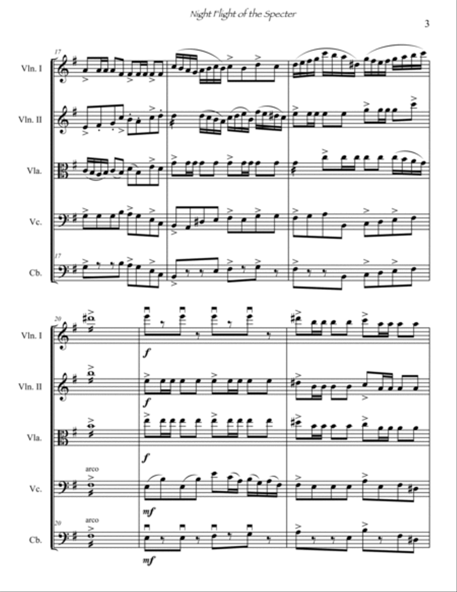 Night Flight of the Specter String Orchestra scores gallery preview page 5