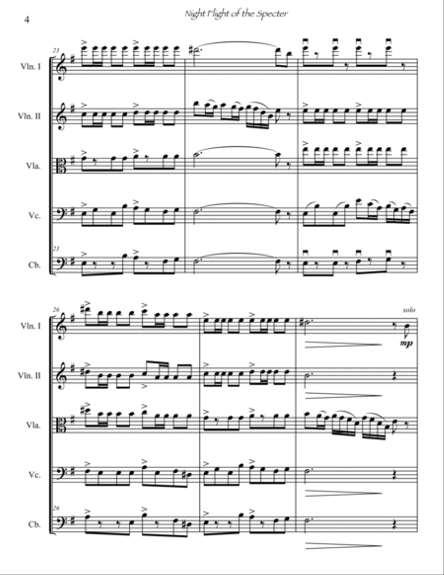 Night Flight of the Specter String Orchestra scores gallery preview page 6