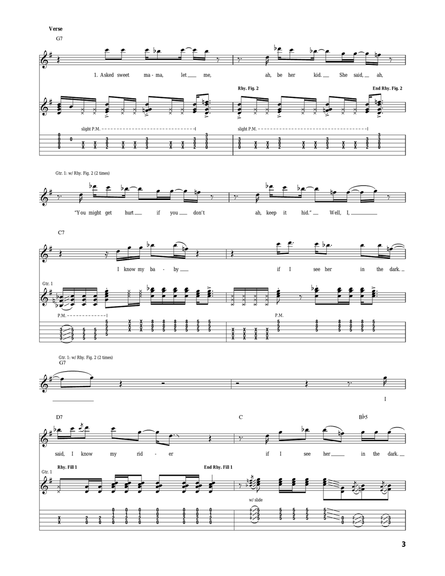 Traveling Riverside Blues Electric Guitar scores gallery preview page 3