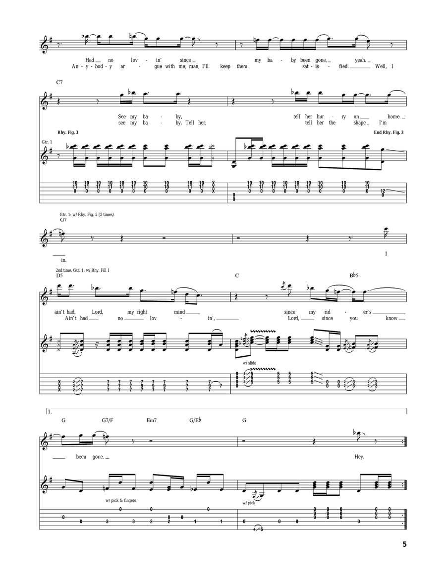Traveling Riverside Blues Electric Guitar scores gallery preview page 5