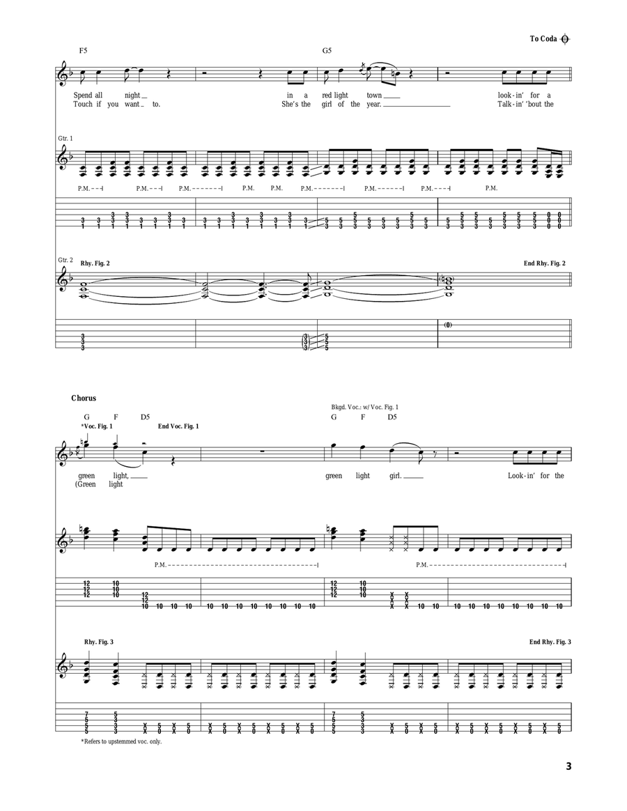 Green Light Girl Green Light Girl Acoustic Guitar scores gallery preview page 3