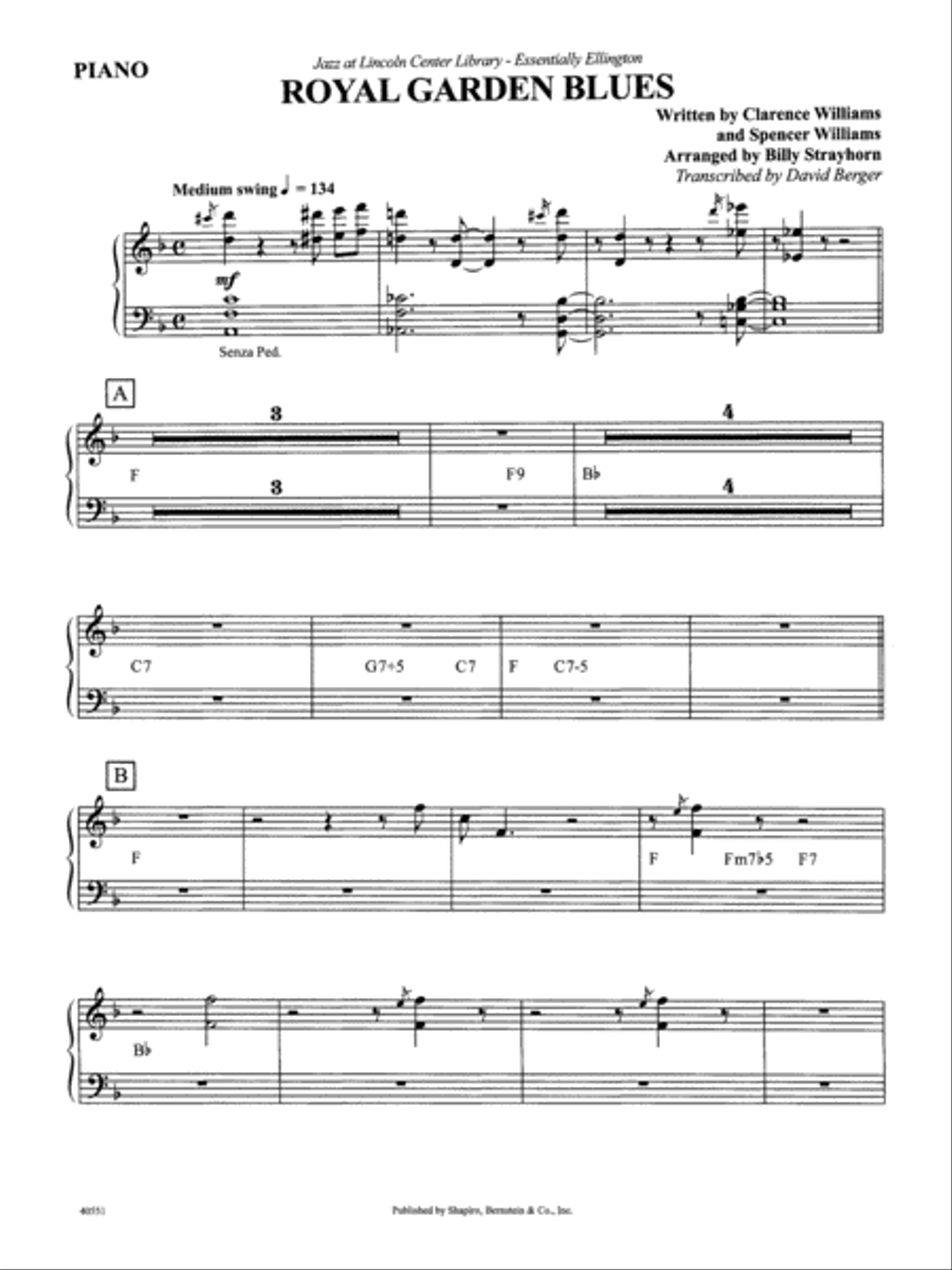 Royal Garden Blues: Piano Accompaniment Jazz Ensemble scores gallery preview page 1