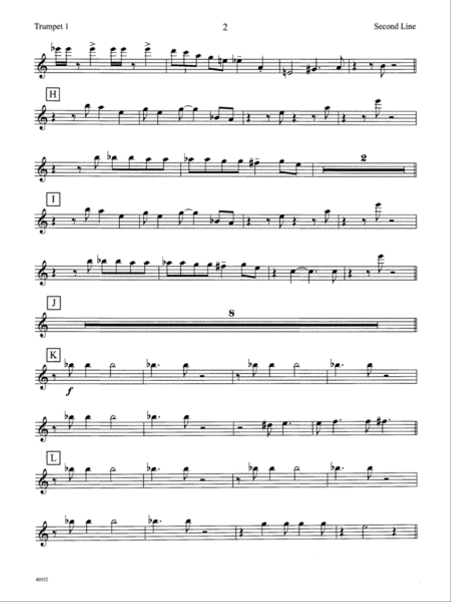The Second Line: 1st B-flat Trumpet Jazz Ensemble scores gallery preview page 2