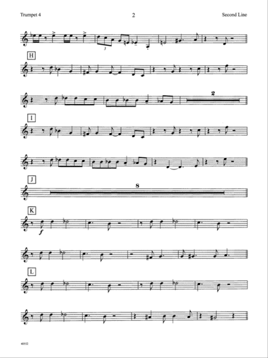 The Second Line: 4th B-flat Trumpet Jazz Ensemble scores gallery preview page 2