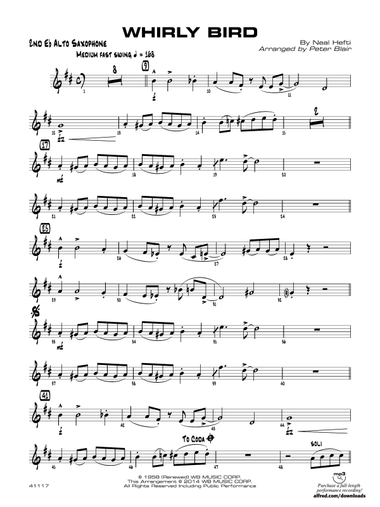 Whirly Bird: 2nd E-flat Alto Saxophone