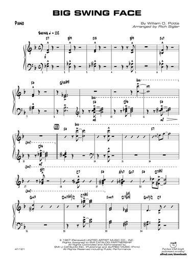 Big Swing Face: Piano Accompaniment