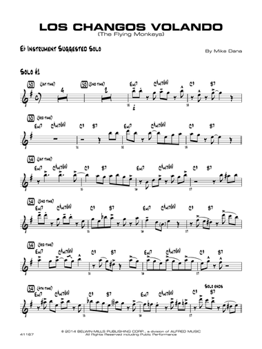 Los changos volando: Eb Instrument Suggested Solo
