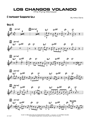 Los changos volando: C Instrument Suggested Solo