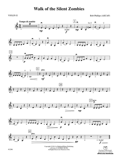 Walk of the Silent Zombies: 2nd Violin
