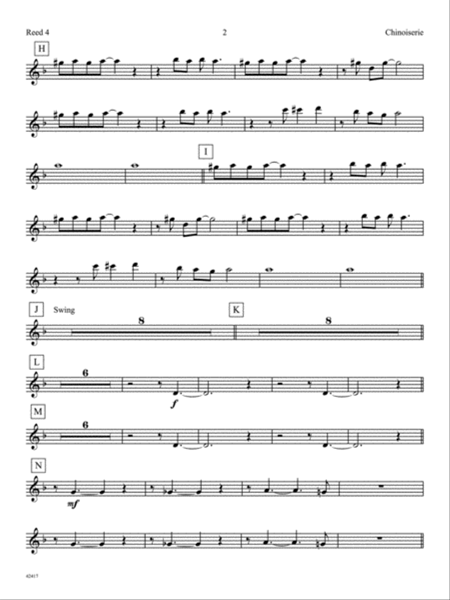 Chinoiserie (from Afro-Euroasian Eclipse): 2nd B-flat Tenor Saxophone Jazz Ensemble scores gallery preview page 2