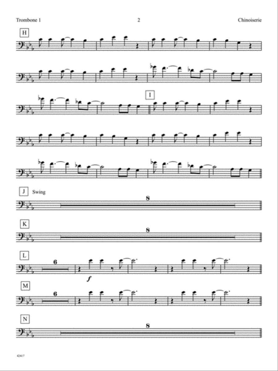 Chinoiserie (from Afro-Euroasian Eclipse): 1st Trombone Jazz Ensemble scores gallery preview page 2