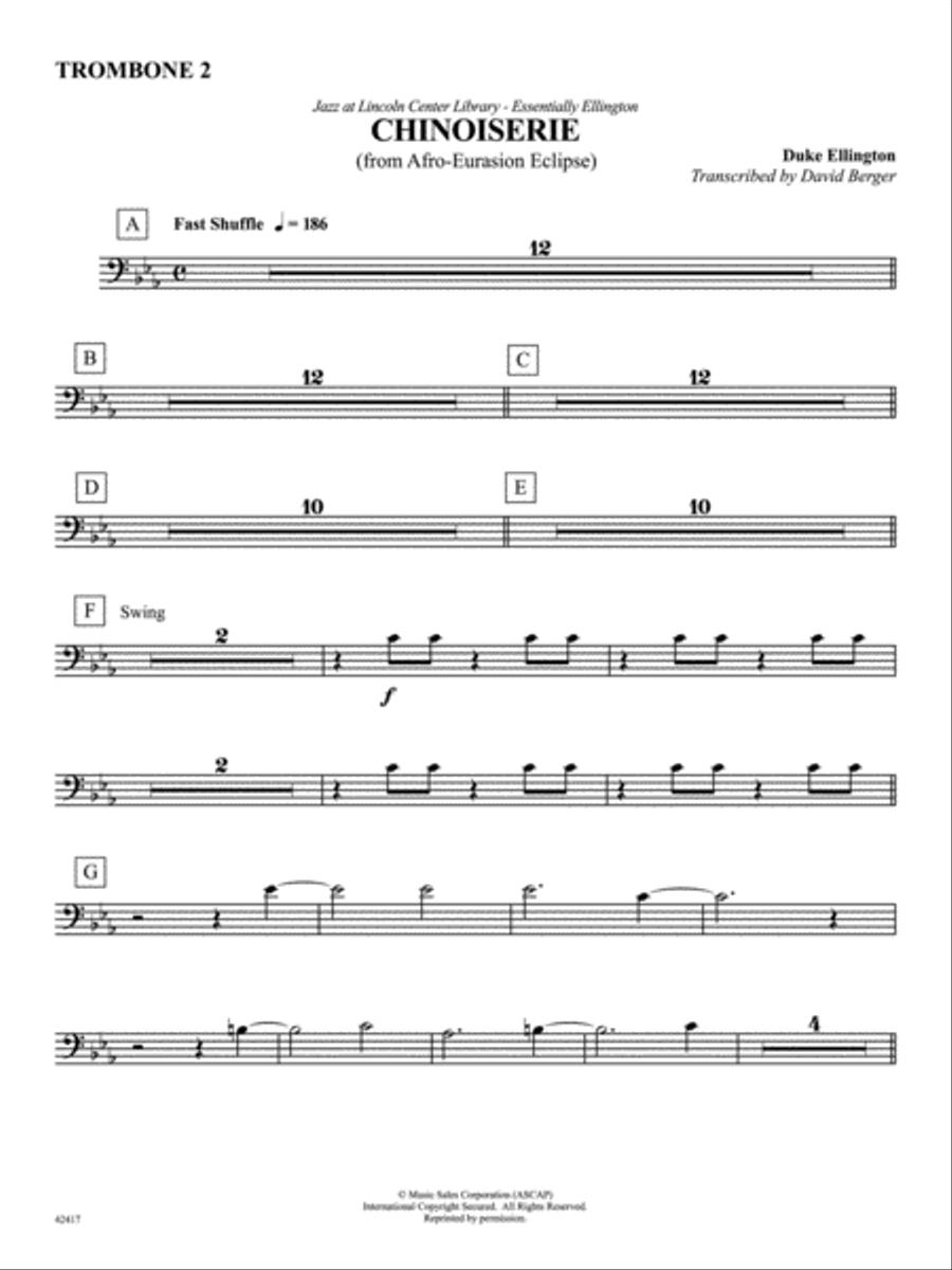 Chinoiserie (from Afro-Euroasian Eclipse): 2nd Trombone Jazz Ensemble scores gallery preview page 1