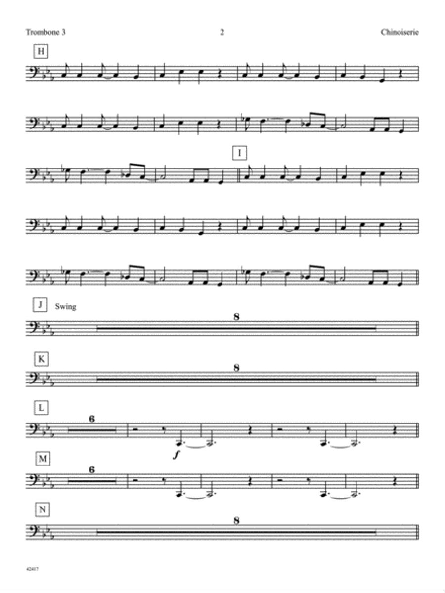 Chinoiserie (from Afro-Euroasian Eclipse): 3rd Trombone Jazz Ensemble scores gallery preview page 2