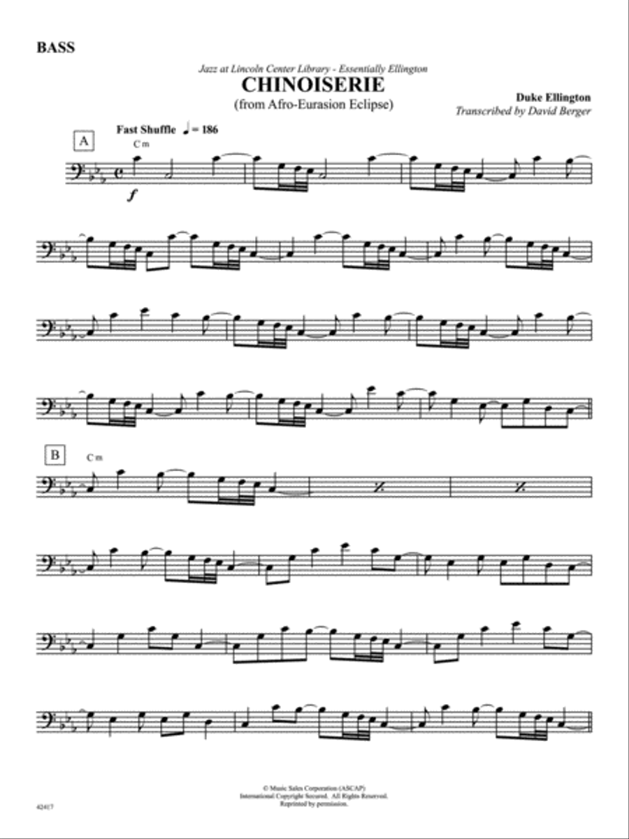 Chinoiserie (from Afro-Euroasian Eclipse): String Bass Jazz Ensemble scores gallery preview page 1