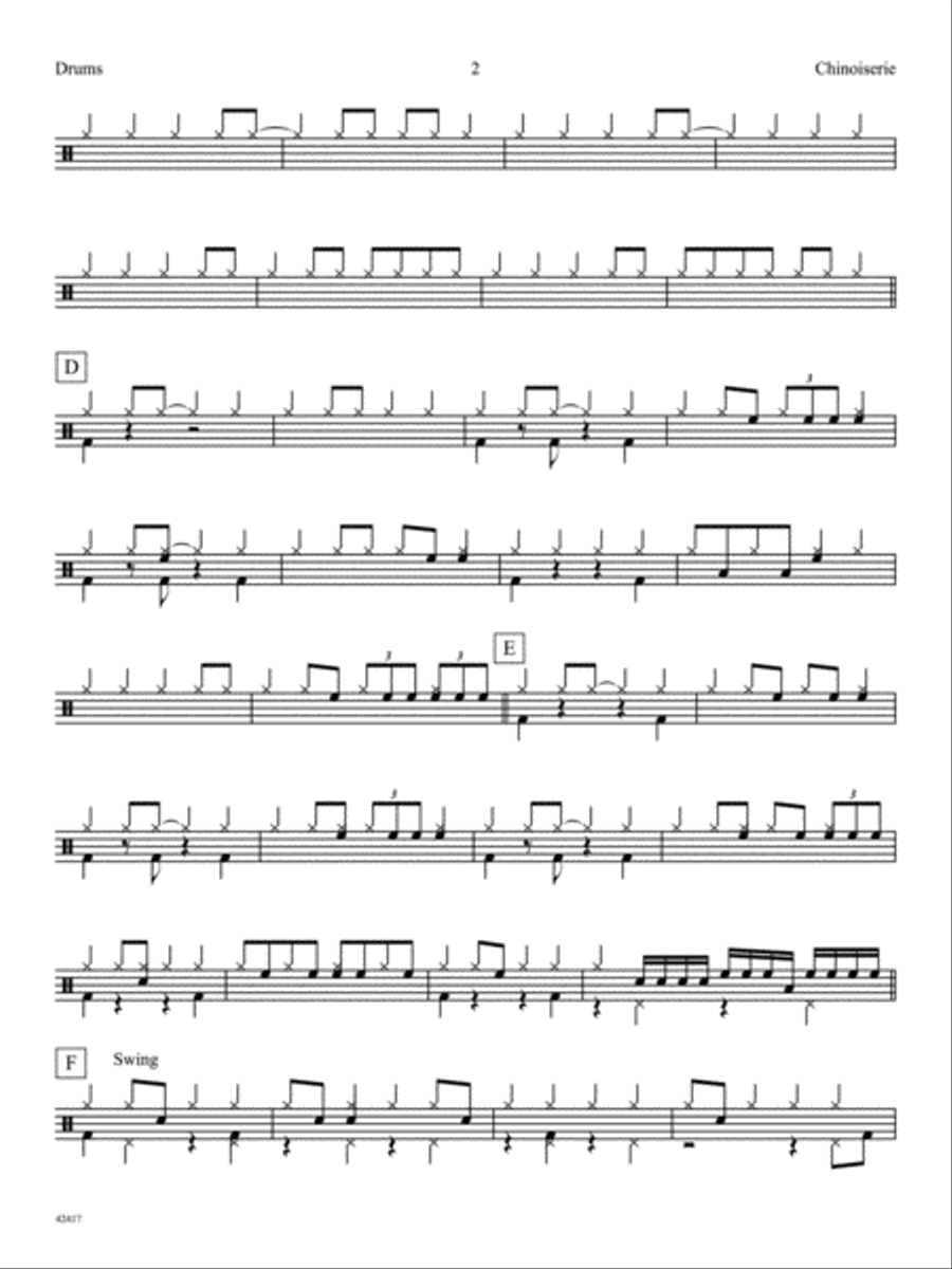 Chinoiserie (from Afro-Euroasian Eclipse): Drums Jazz Ensemble scores gallery preview page 2