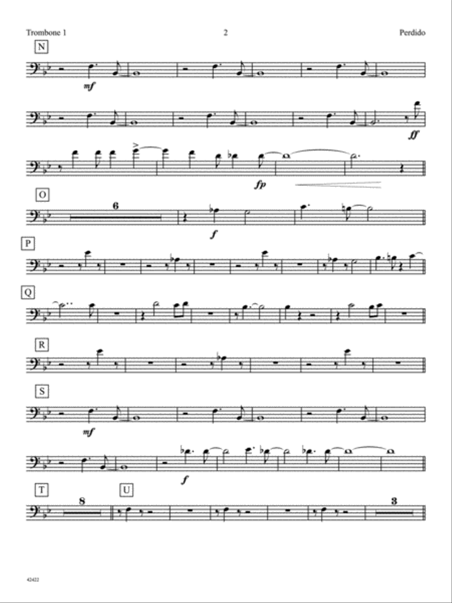 Perdido: 1st Trombone Jazz Ensemble scores gallery preview page 2