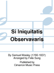 Si Iniquitatis Observavaris