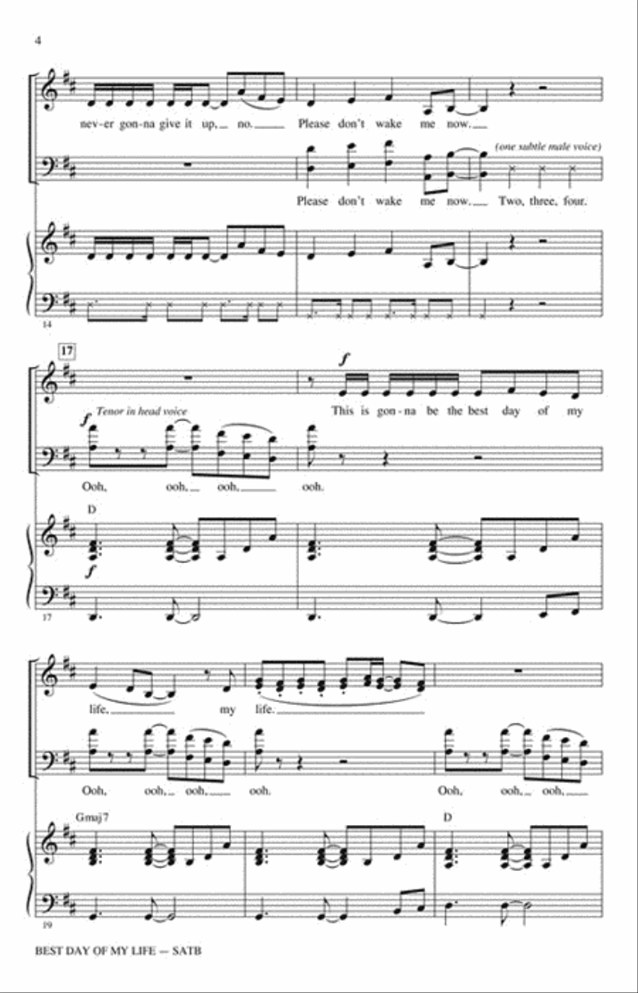 Best Day of My Life Choir scores gallery preview page 4